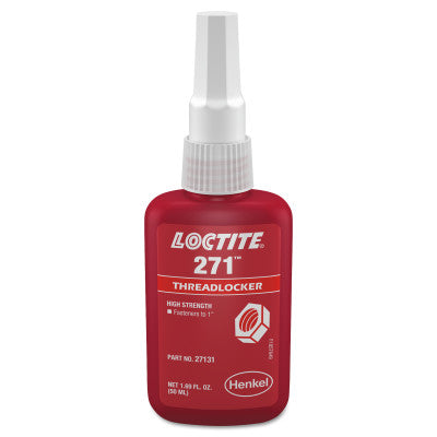 271 Threadlockers, High Strength, 50 mL, 1 in Thread, Red