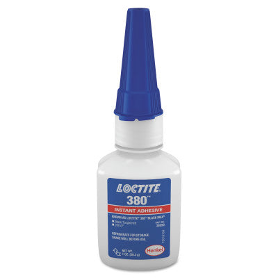 380 Black Max Instant Adhesive, Toughened, 1 oz, Bottle, Black