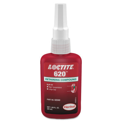 620 Retaining Compound, High Temperature, 50 mL Bottle, Green, 3,800 psi