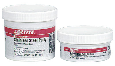 Fixmaster Stainless Steel Putty, 1 lb, Pack, Metallic Grey