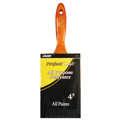 Latex Paint Brushes, 7/8 in thick, 3 1/2 in trim, Polyester, Walnut Wood handle
