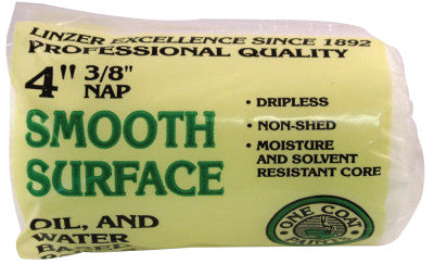 Shed-Resistant Roller Covers, 4 in, 3/8 in Nap, White Woven