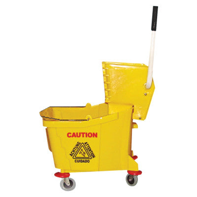 Plastic Mop Bucket, 35 qt, Yellow