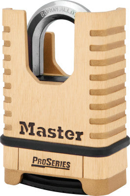 ProSeries Resettable Combo Locks,3/8"Dia, 1 1/16"L X 15/16"W, Brass, Shroud, Box