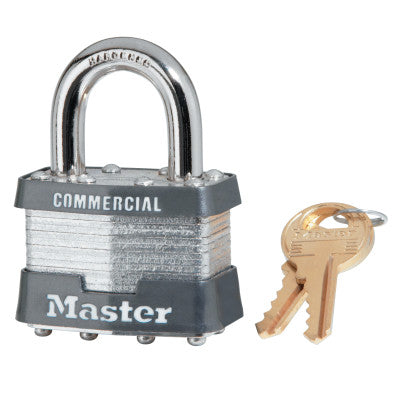 Laminated Padlocks Alike Key Code 3357, 5/16 in Diam., 3/4 in W, Chrome/Gray