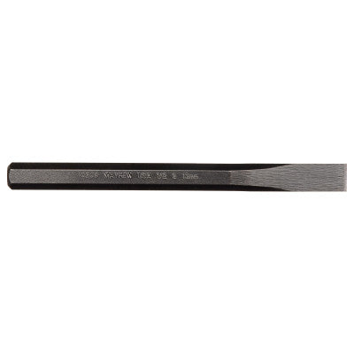 Cold Chisels, 6 in Long, 1/2 in Cut, Black Oxide, 12 per box