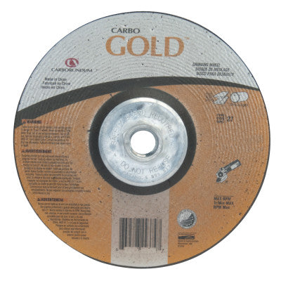 Depressed Center Wheel, 9 in Dia, 1/4 in Thick, 5/8 Arbor, 24 Grit Alum. Oxide
