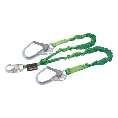 Manyard II Shock-Absorbing Lanyards, Two Locking Rebar Hooks, 1 Leg