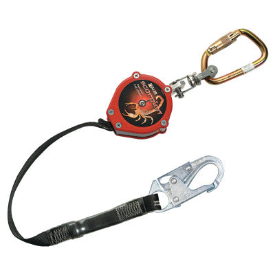 Scorpion Personal Fall Limiters, 400 lb, 9 ft, Snap Hook, 1 Leg