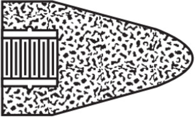 Type 16 Gemini Cone, 1 3/4" Dia, 3" Thick, 3/8 Arbor, 24 Grit Aluminum Oxide