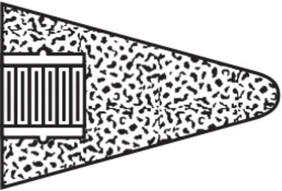 Type 17 Gemini Cone Sq. Tip, 2in D, 3in Thick, 5/8-11 Arbor, 24 Grit Alum Oxide