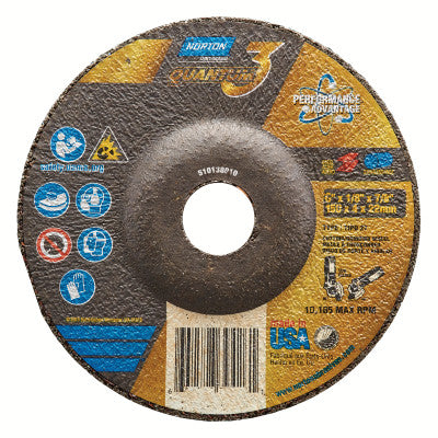 All-Wheel Grinds, 6 in Dia., 7/8 in Arbor, 24 Grit, Ceramic