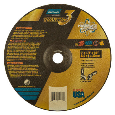 All-Wheel Grinds, 9 in Dia., 7/8 in Arbor, 24 Grit, Ceramic