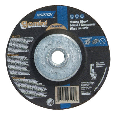 Gemini RightCut Depressed Center Cut-Off Wheel, 6" Dia, 3/32" Thick, 5/8"-11