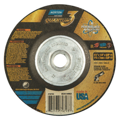 Quantum3 Cut-off Wheel, 4 1/2 in Dia, 1/4 in Thick, 5/8 in - 11 Arbor