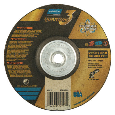 Quantum3 Cut-off Wheel, 6 in Dia, 1/4 in Thick, 5/8 in - 11 Arbor
