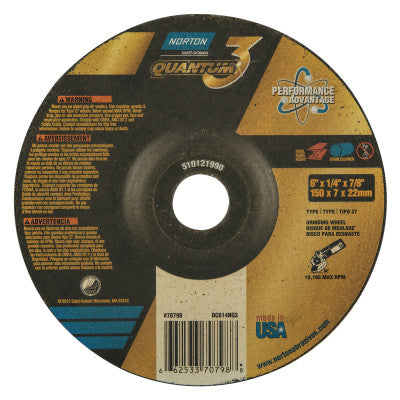 Quantum3 Cut-off Wheel, 6 in Dia, 1/4 in Thick, 7/8 in Arbor