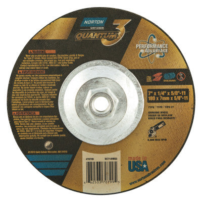 Quantum3 Cut-off Wheel, 7in Dia, 1/4 in Thick, 5/8 in - 11 Arbor