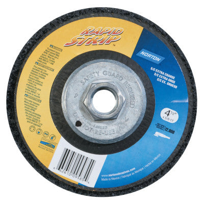 Rapid Strip Depressed Center Wheels, Silicon Carbide, 4 1/2 in Dia., 36/50 Grit