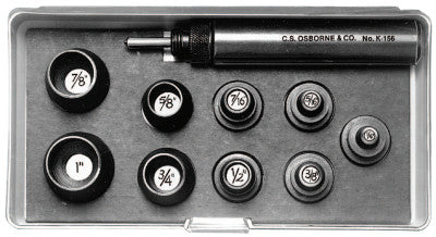 Punch Sets, Self-Centering Punch Set, English, 9 Punches 1/4 in - 1 in, Case