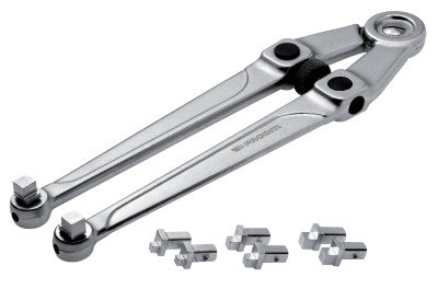 Pin Spanner Wrenches, 4 in Opening, Square Pin, Chrome Vanadium Steel, 10 5/8 in