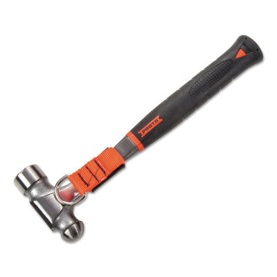 Tether-Ready AntiVibe Ball Pein Hammers, Straight Handle, Fiberglass, 12 7/8 in