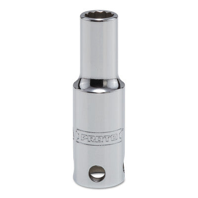 Tether-Ready Drive Deep Sockets, 3/8 in Drive, 8 mm, 2 1/8 in L, 12 Points