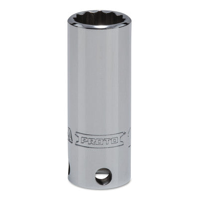 Tether-Ready Drive Deep Sockets, 3/8 in Drive, 14 mm, 2 1/8 in L, 12 Points