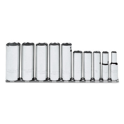 Torqueplus 10 Piece Deep Socket Sets, 3/8 in, 6 Point