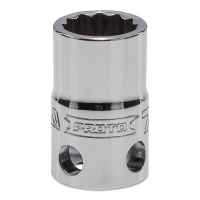 Tether-Ready Drive Deep Sockets, 3/8 in Drive, 7/16 in, 1 3/32 in L, 12 Points