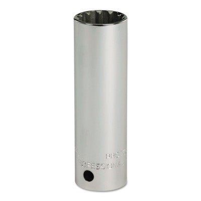 Spline Sockets, #24 Spline, 1/2 in Drive, Deep, 3/4 in, 12 Points