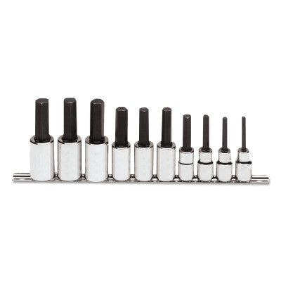 10 Piece Metric Hex Bit Socket Sets, 1/2 in
