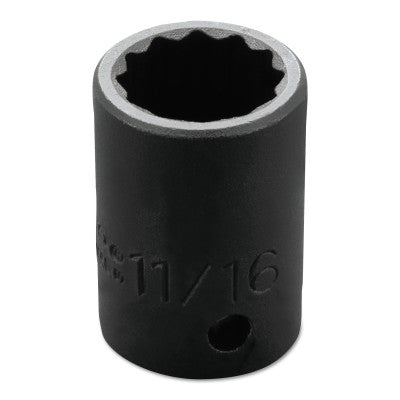 Torqueplus Impact Sockets, 1/2 in Drive, 11/16 in Opening, 12 Points