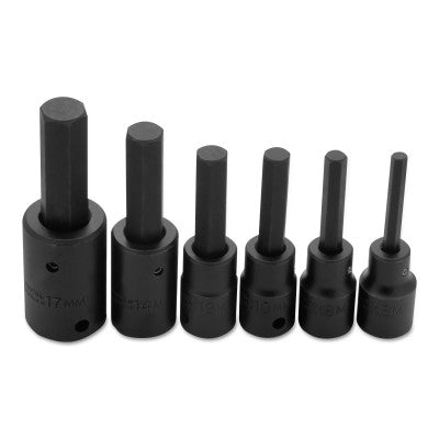 Torqueplus 6 Piece Metric Hex Bit Impact Socket Sets, 1/2 in
