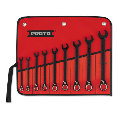 9 Pc. Reversible Combination Ratcheting Wrench Sets, Imperial, Black Chrome