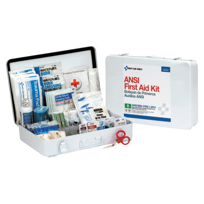 ANSI B Type III Weatherproof 50 Person Bulk First Aid Kits, Metal, Wall Mount