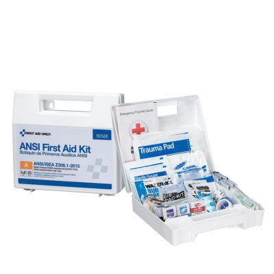 Bulk First Aid Kits, 25 Person, Plastic, Portable, Wall Mounted