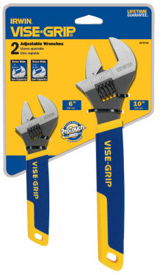 2-pc Adjustable Wrench Sets, 6 in; 10 in Long