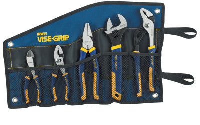 5-pc ProPlier Set, Slip Joint, Lineman Plier, Adj. Wrench, Groove Joint,Tray,Bag