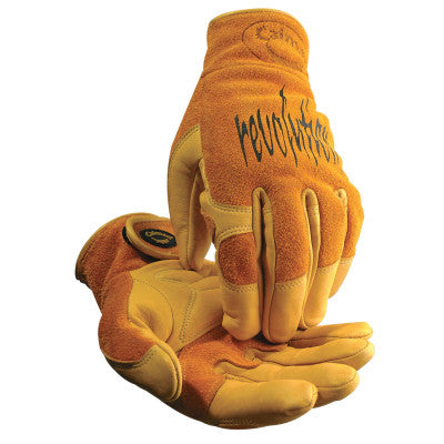 Multi-Task Welding Gloves, Cow Grain Leather/Pigskin, X-Large, White/Tan