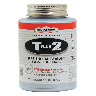 T Plus 2 Pipe Thread Sealants, 1/2 Pint Can, White