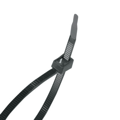 Self Cutting Cable Ties, 50 lb Tensile Strength, 8â€Â, Black, 50/Bag