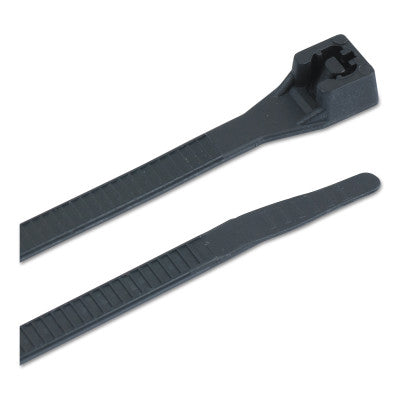 Standard Cable Ties w/DoubleLock, 75 lb Tensile Strength, 11", UV Black, 100/Bag