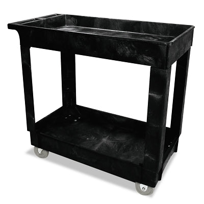 2 SHELF UTILITY CART BLACK 300 LB CAPACITY