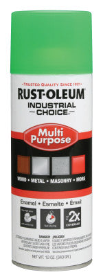 Industrial Choice 1600 System Enamel Aerosols, 12oz, Fluorescent Green, Hi-Gloss