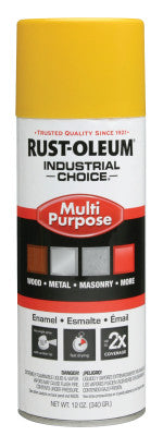 Industrial Choice 1600 System Enamel Aerosols,12oz, OSHA Safety Yellow, Hi-Gloss