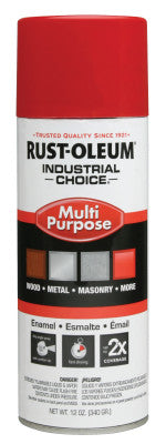 Industrial Choice 1600 System Enamel Aerosols, 12 oz, OSHA Safety Red, Hi-Gloss