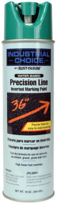 M1600/M1800 Precision-Line Inverted Marking Paint,17oz, Safety Green, WaterBase