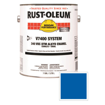 High Performance V7400 System DTM Alkyd Enamel, 1 Gal, Safety Blue, High-Gloss