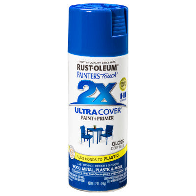 Painter's Touch 2X Ultra Cover Ultra Cover Gloss Spray Paints, 12 oz, D. Blue